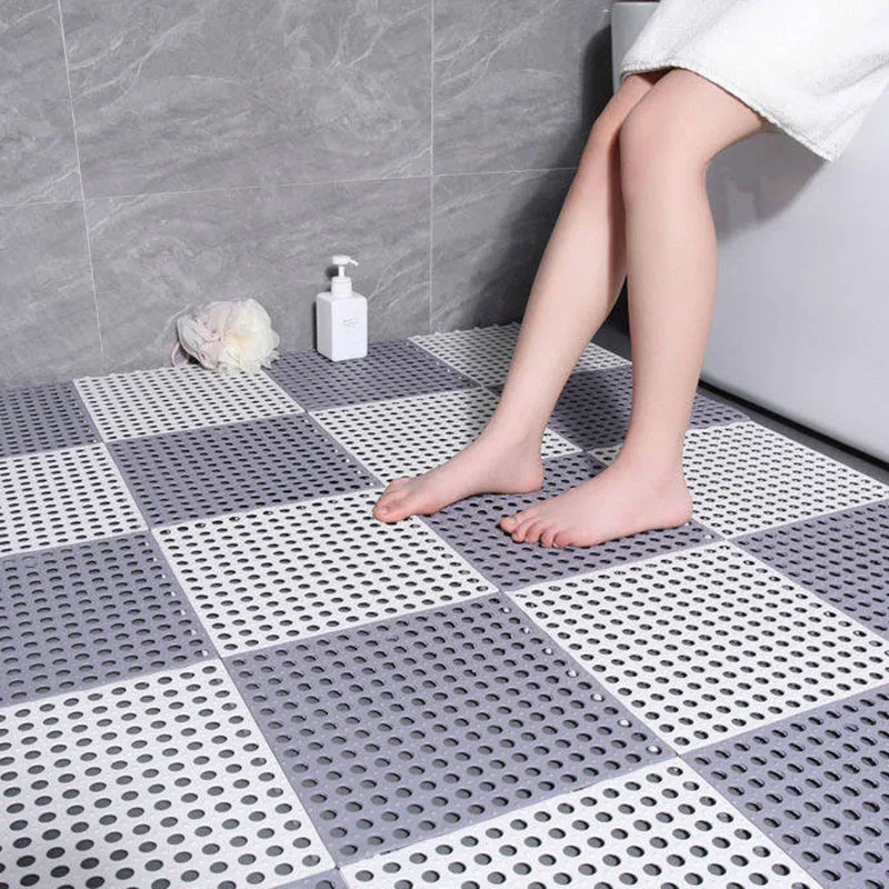 DIY Spliceable Shower Mat Shower Safety Mat Non-Slip Bathtub Mat TPE Floor Mat  Bathroom Mats with Drain Holes 30x30cm - AliExpress