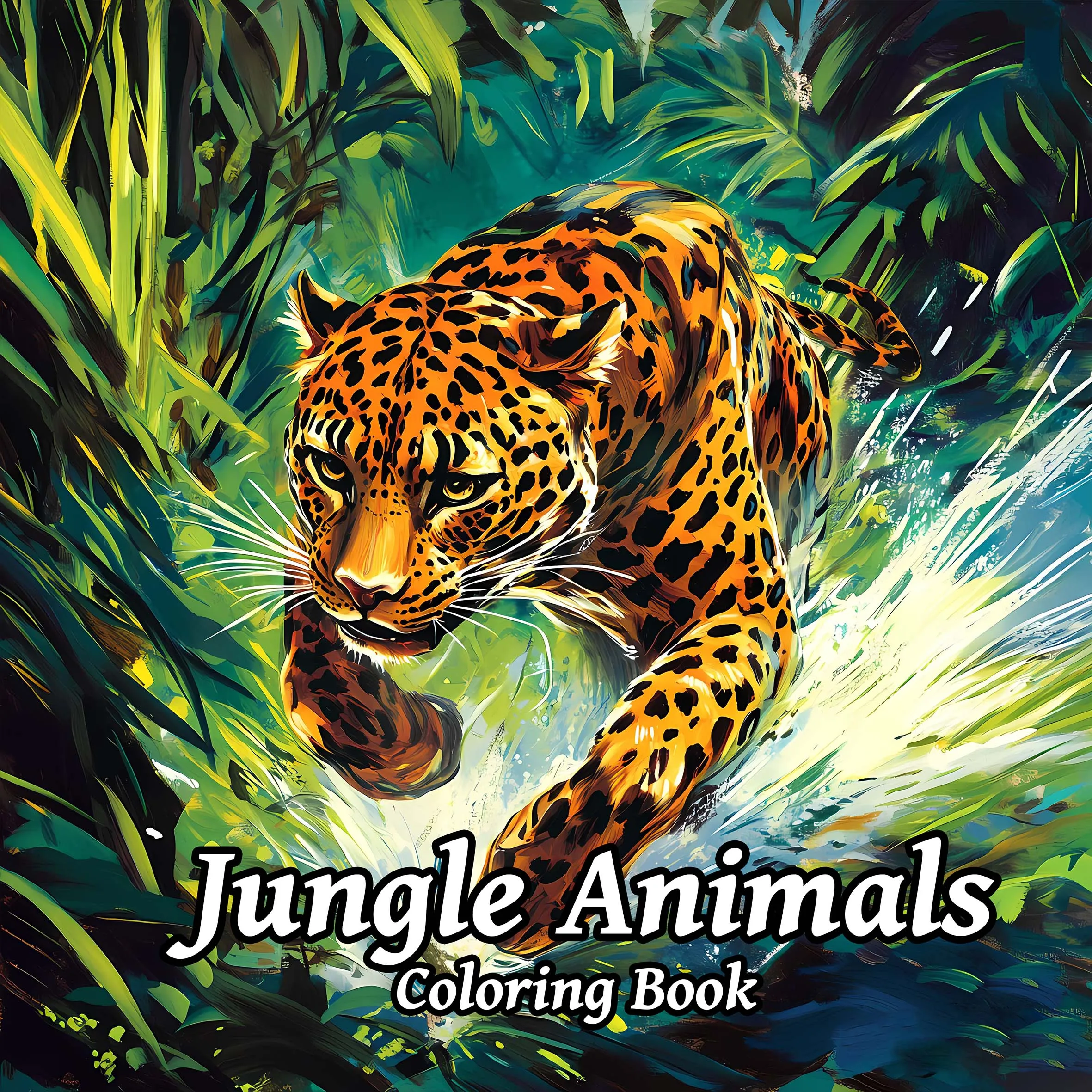 Jungle Animals coloring Book Teenagers Colouring Book,24 Different Patterns,Stress Relief,Birthday Gift Adults Picture Books 5