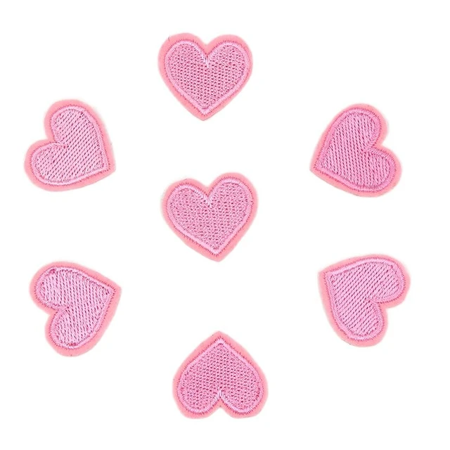 Pink Heart Applique, Stickers Hearts Big, Pink Heart Patches