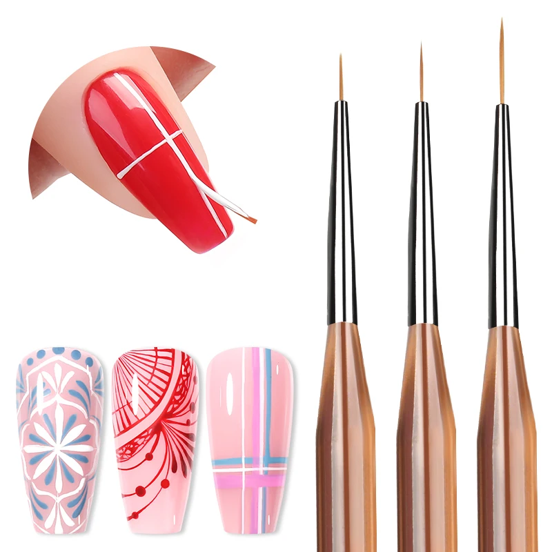 BORN PRETTY Nail Art Brush 9 Sizes Painting Drawing Carving Dotting Pen Nails Stripes Thin Lines Tools Nail Art Manicure Tool 4