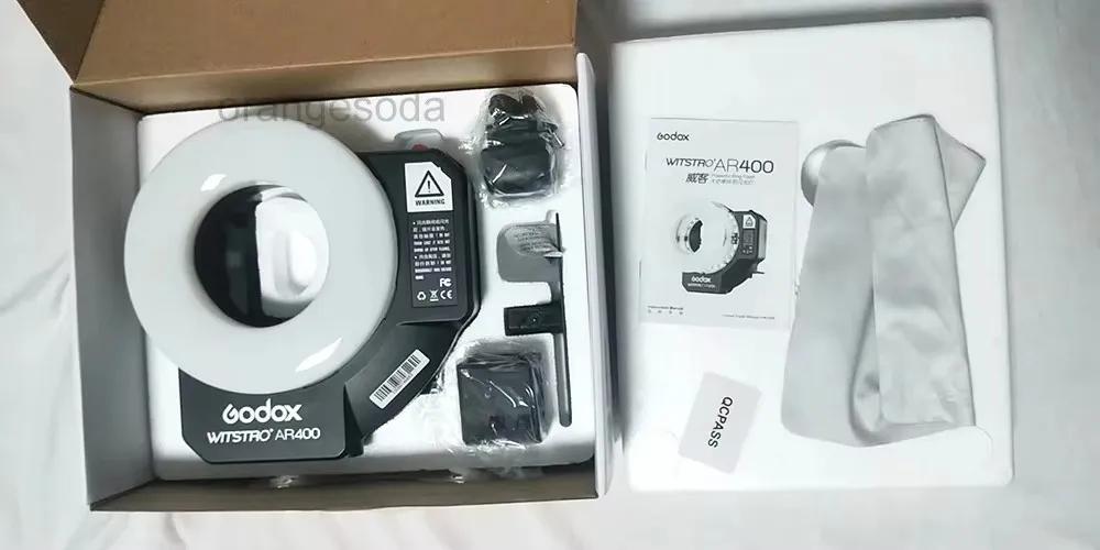 Godox Witstro AR400 400WS 링 플래시 스피드라이트 라이트 LED 비디오 라이트 + FT-16 트리거 4000mAH 리튬 이온 배터리(C/N CD50 T03용)
