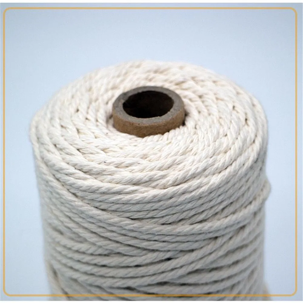 3mm 10Meters Macaroon Cotton Cord Macrame Soft Rope DIY Handcraft Yarn Bohemia Decoration Fiber Art Supply