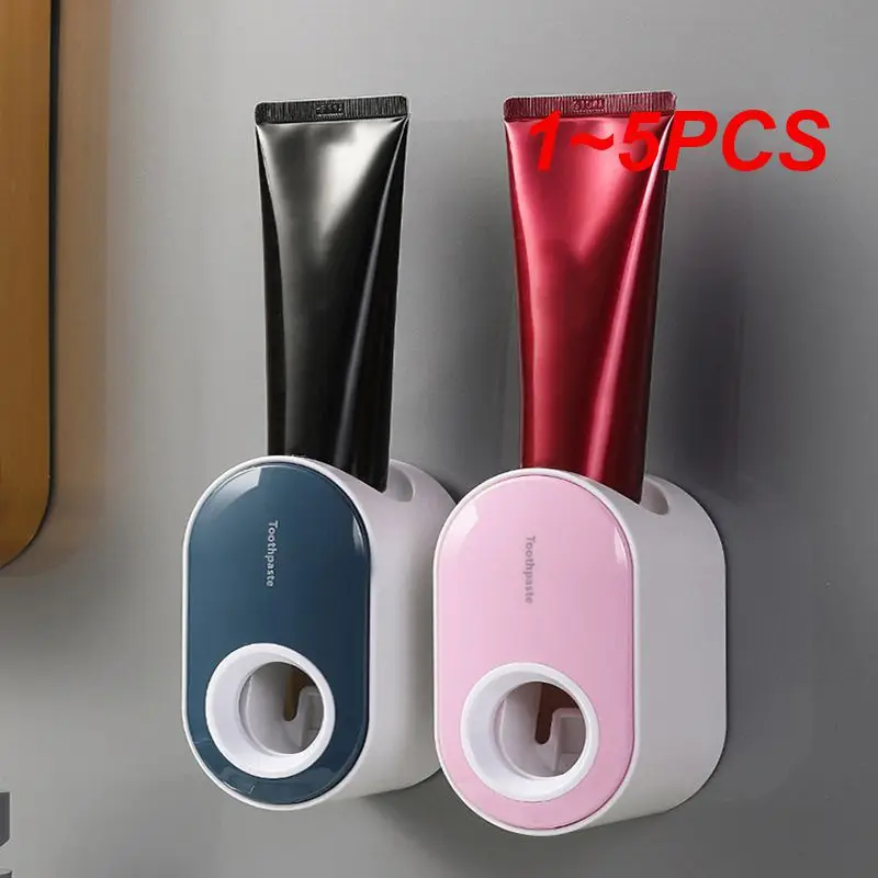 

1~5PCS Automatic Toothpaste Dispenser Dust-proof Toothbrush Holder Wall Mount Stand Bathroom Accessories Set Squeezer