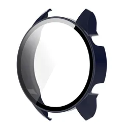 For Xiaomi MI Watch: Ultimate Full Coverage Protective Sleeve with Tempered Glass Screen Protector (Dark blue)