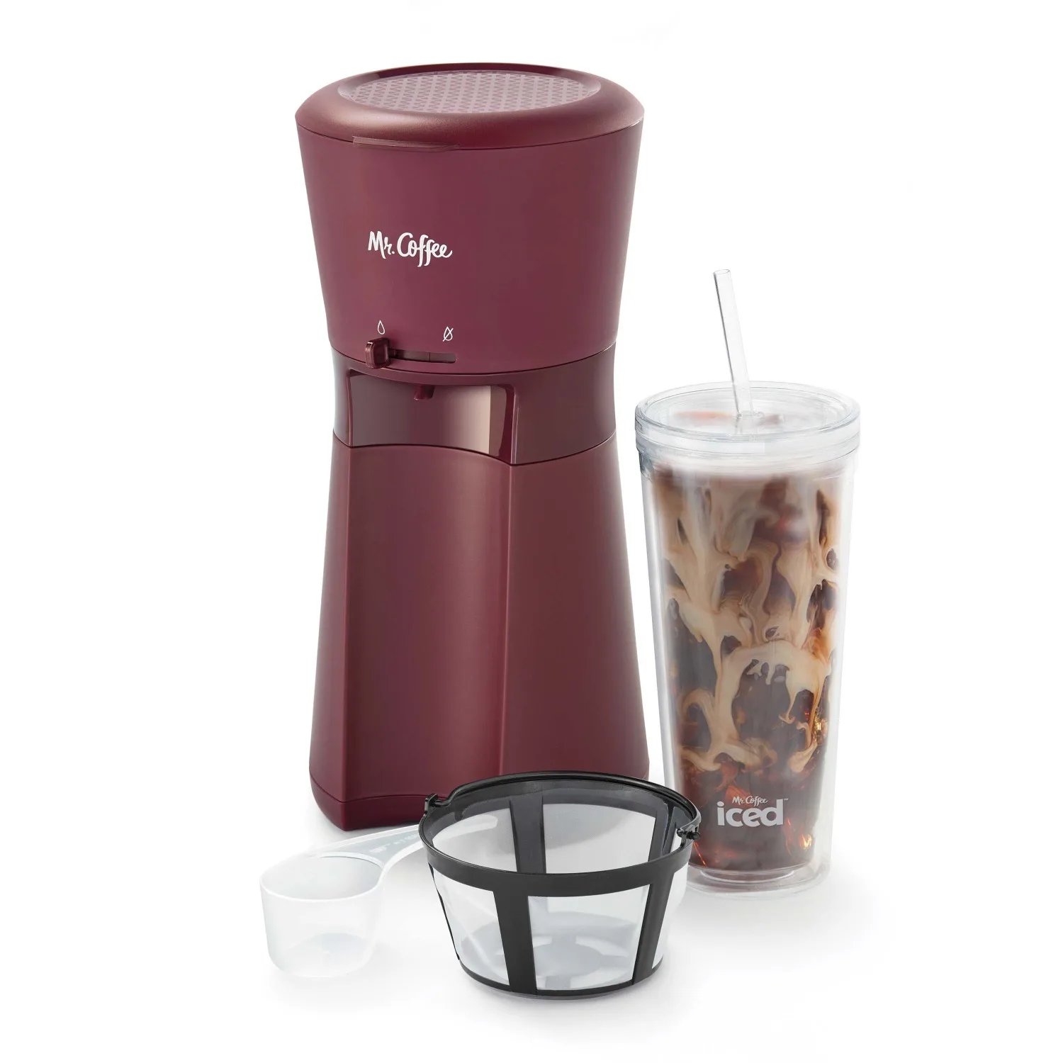 

Coffee Maker with Reusable Cup and Coffee Filter, Available in Four Colors coffee maker