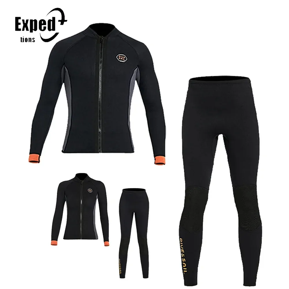 3mm Diving Suit Dive Suit New Men and Women Neoprene Jacket New Professional Diving Kitesurfing Clothes Pants Suit Front Zip