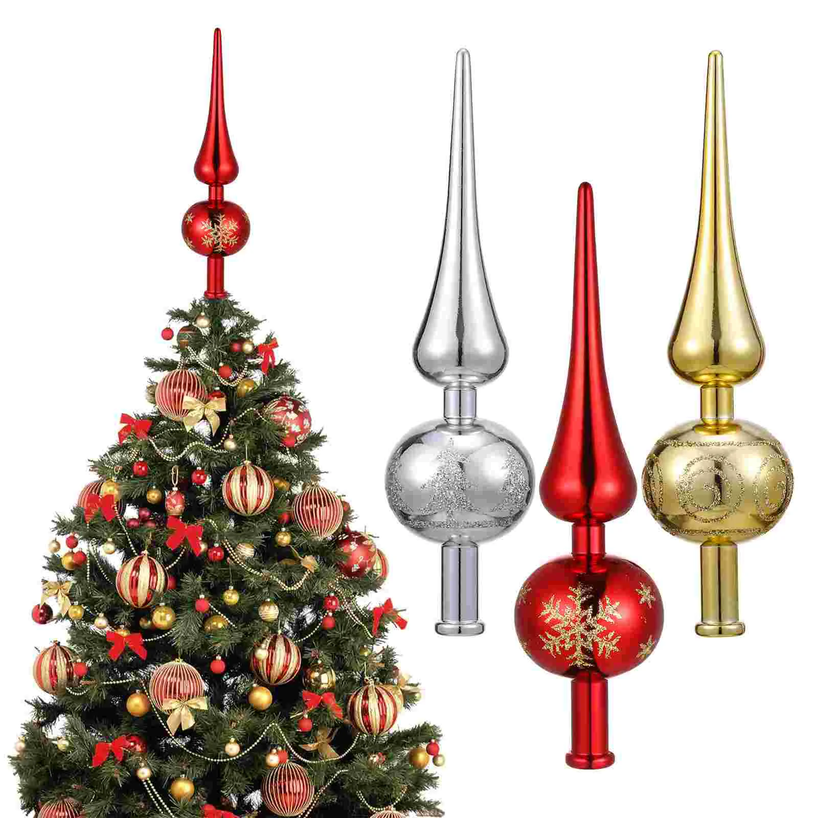 

Christmas Tree Topper Star Glitter Gold Sliver Red Treetop New Year Party Decoration Navidad Natal Noel