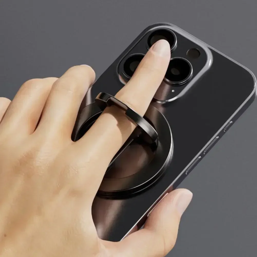 Magnetic Foldable Phone Finger Ring Holder and Desktop Stand, Double-Sided Design