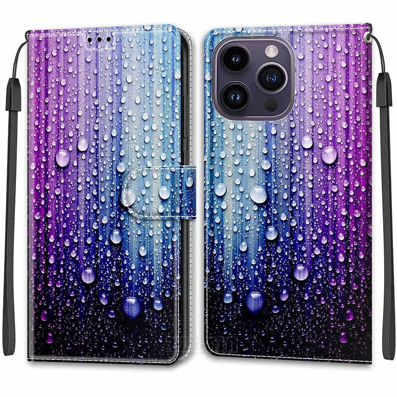 Per Asus Zenfone 8 Zs590Ks 8Z Zenfone 9 9Z Custodia Protettiva Per Telefono Custodia In Pelle Flip Stand Slot Per Schede Cover Cartoon Flowers Kitty D