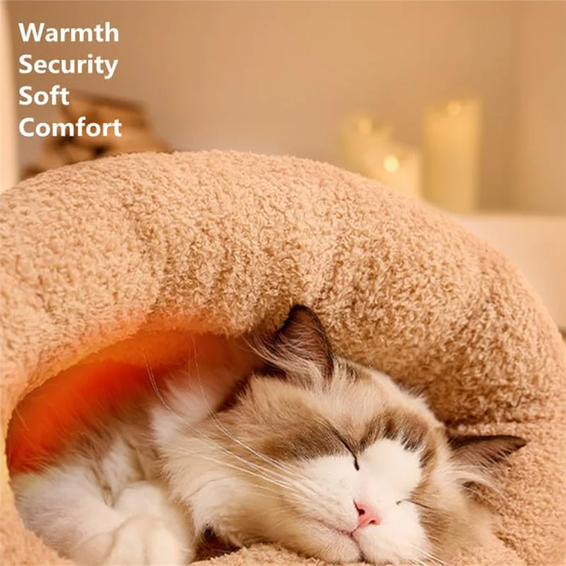 Hot Selling-Cat Winter Sleeping Bag Soft Plush Cat Sack Self Warming Cat Cave Bed For Indoor Cats Hideaways Pet Snuggle Sack