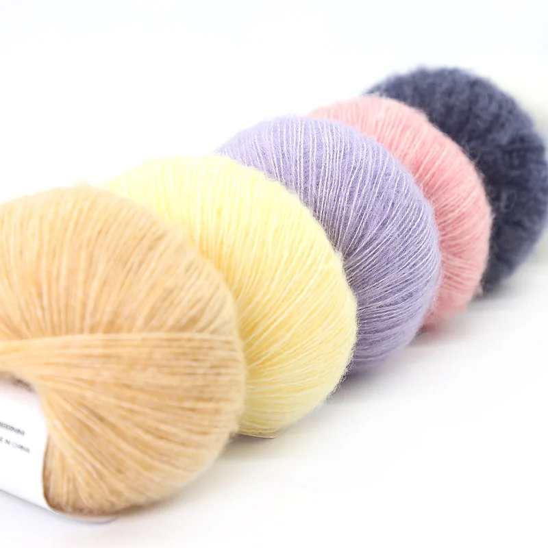 4pcs X25g Mohair Yarn Cheap Knitting Yarn Crochet Baby Wool Yarn for Knitting Sweater Socks 166m 0.9mm 3