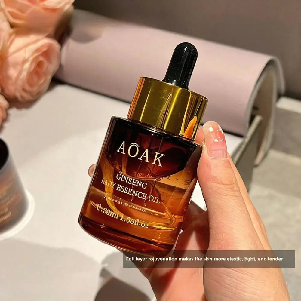 30ml Double Rose Petal Radiance Essence Oil Facial Care Tightening Moisturizing Ginseng Essential Oil Face Serum Korean Skin Car 3