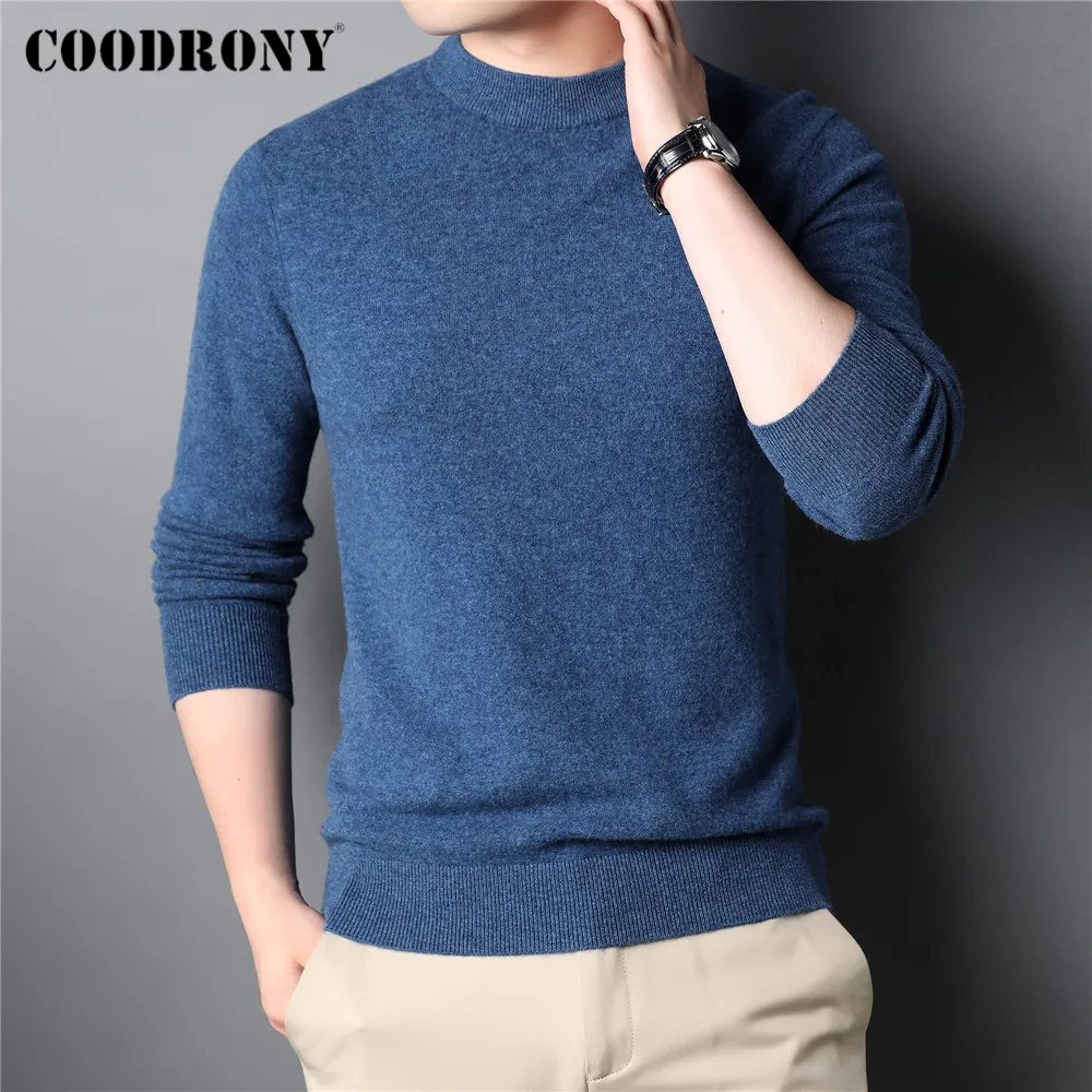 COODRONY Brand Autumn Winter Thick Warm Sweater 100% Pure Merino Wool Casual O-Neck Pullover Men Cashmere Knitwear Jersey C3111