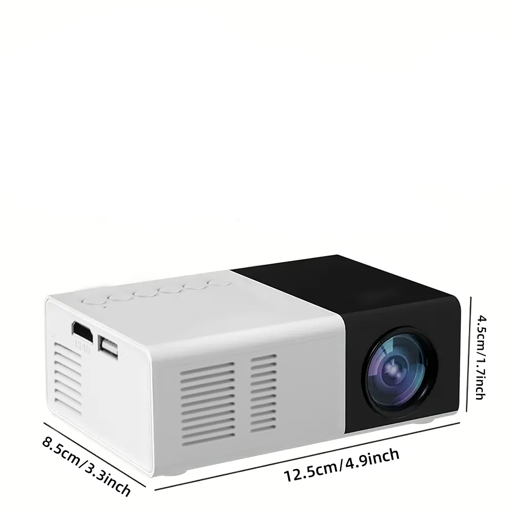 Proiettore LED domestico Supporto esterno 1080P HD Collegamento USB Altoparlante 3D Riproduzione video Telecomando