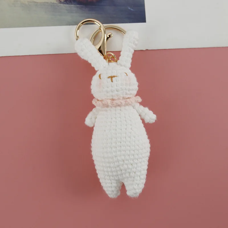 thumbnail image 1 of Lindo colgante de animalito de lana tejido a mano terminado, llavero de gato de ganchillo para adornos de bolso, juguetes para niños, suministros de ganchillo, 1 of 5