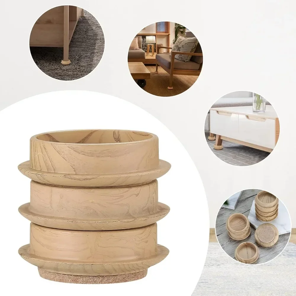 Furniture Felt Floor Protectors - Non-Slip Castor Cups (Set of 8)