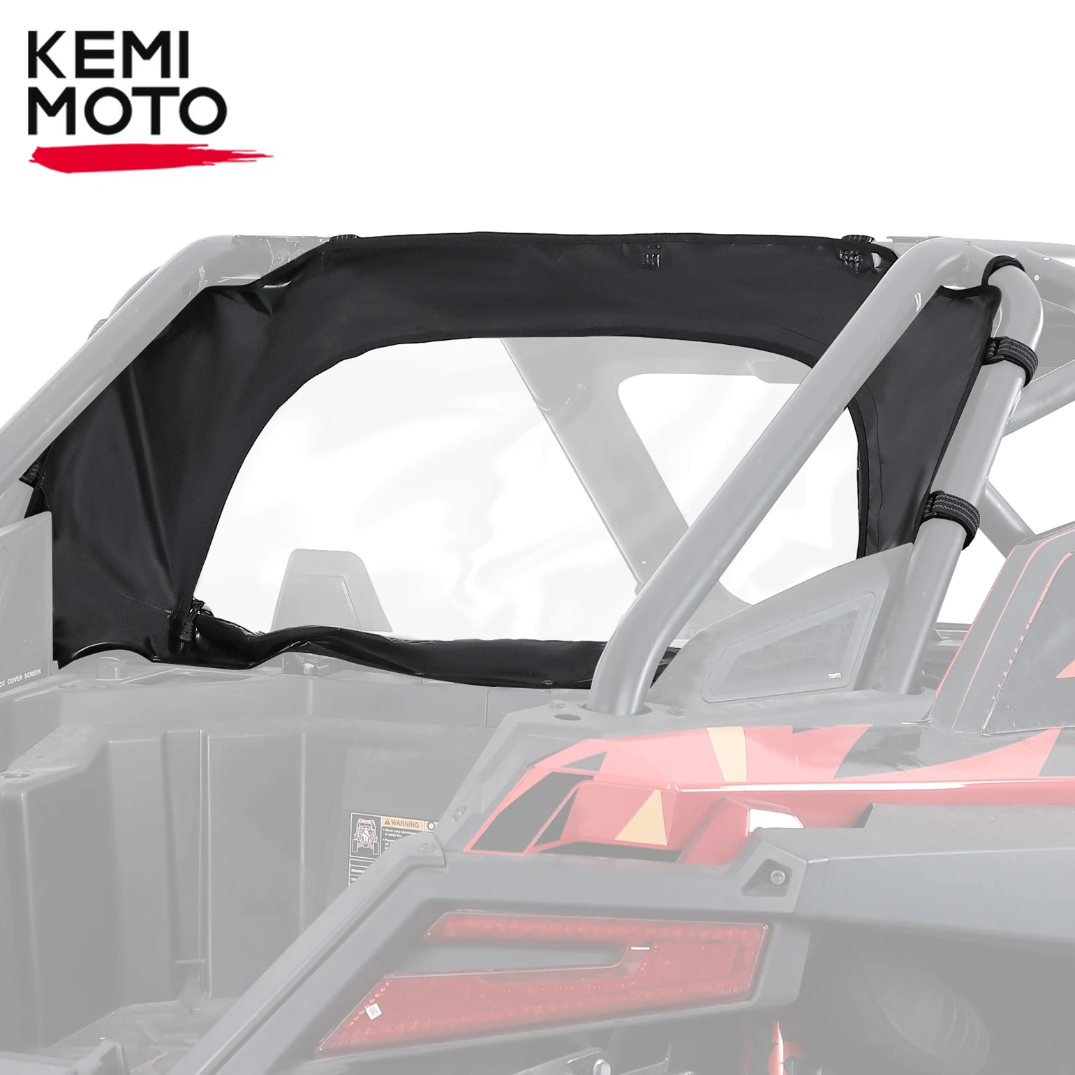 KEMIMOTO Rear Windshield Rainproof Panel Compatible with Polaris RZR PRO XP / Turbo R 2020-2024 Rear Soft Window UTV Accessories