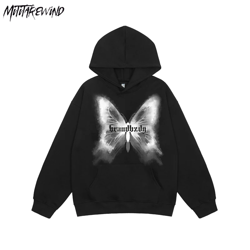

Vintage Fashion Hip Hop Sweatshirt Couple Long Sleeve Casual Autumn Winter Graphic Streetwear Pullover Hip Hop Korean New Tops