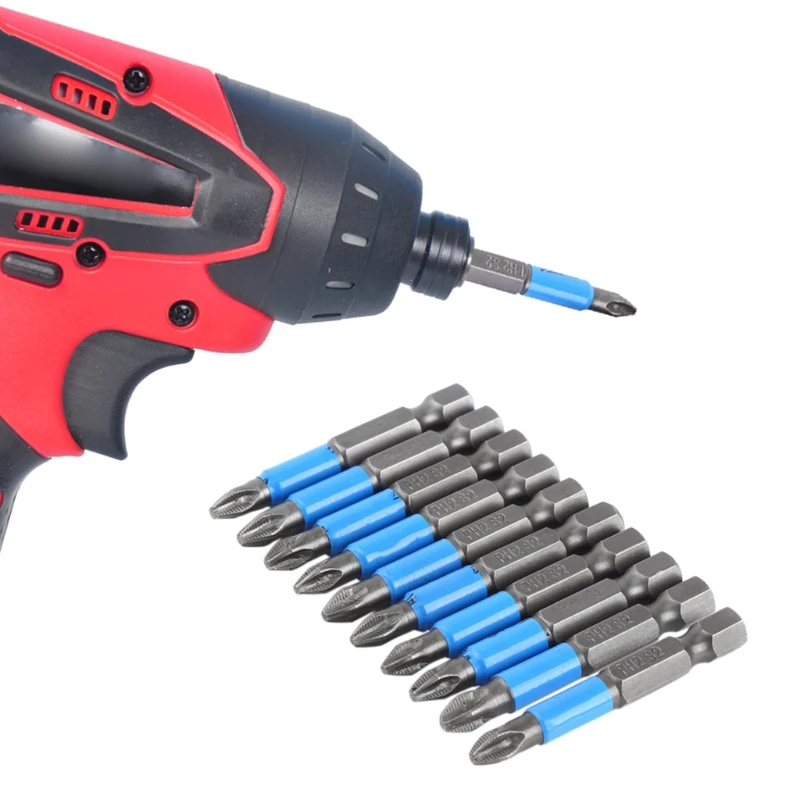 50mm Screwdriver Bits 10 Pcs Durable Screwdriver Bits Alloy Steel Magnetic Screwdriver Bits for DIY Use DropShipping