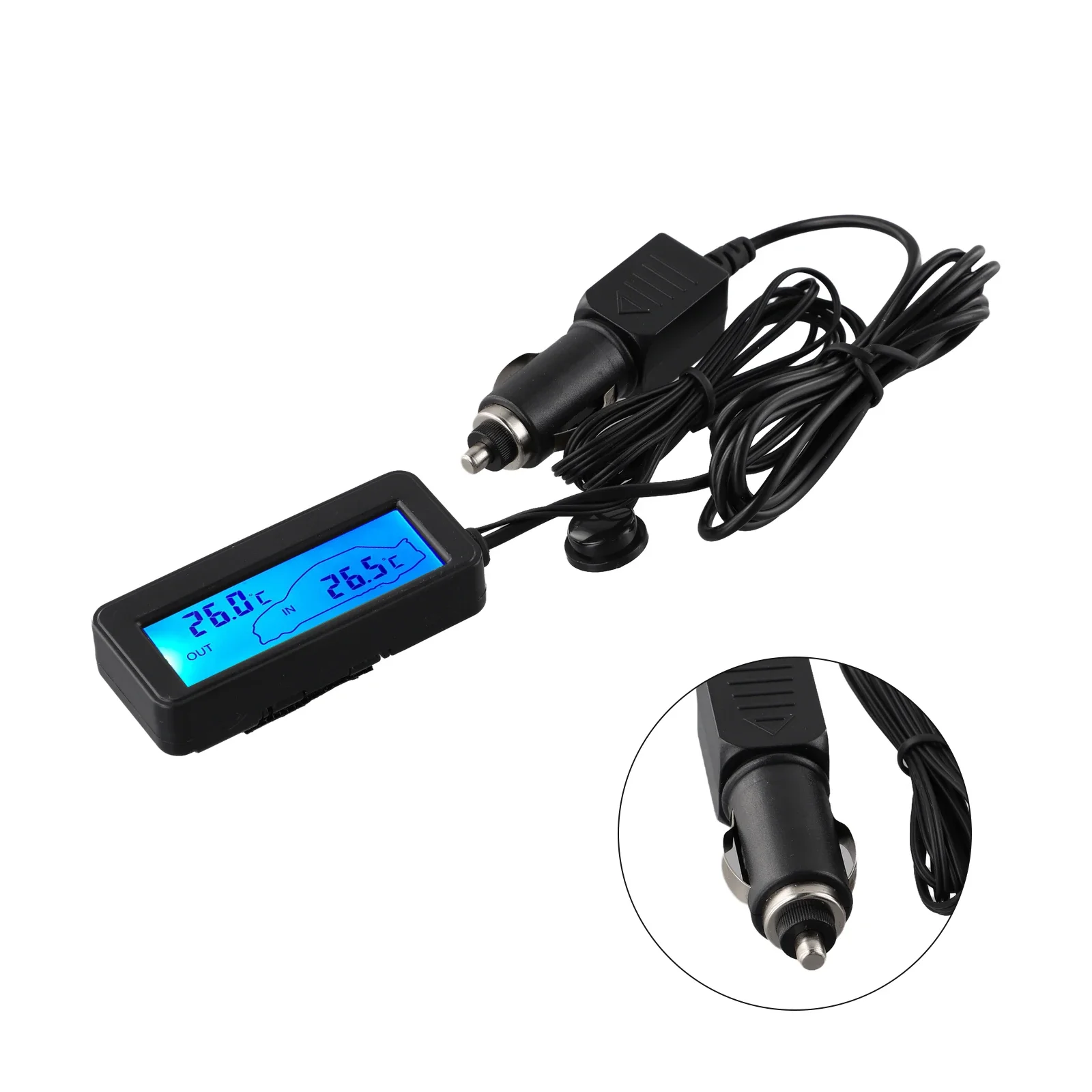 

Detectors Car Thermometer 1 Pcs 12V Inside And Outside LCD Digital Display Car Interior Gauge Meter Car Brand New