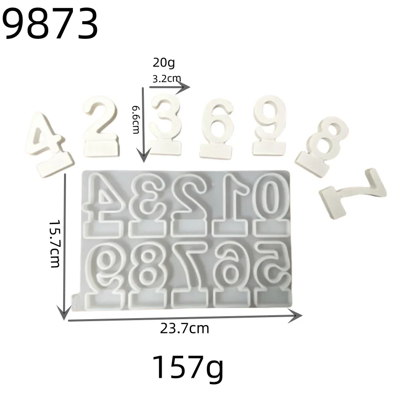 Geometric Number Canlde Holder Silicone Mold DIY Candlestick Crafts Making Plaster Resin Casting Molds Home Festival Ornament