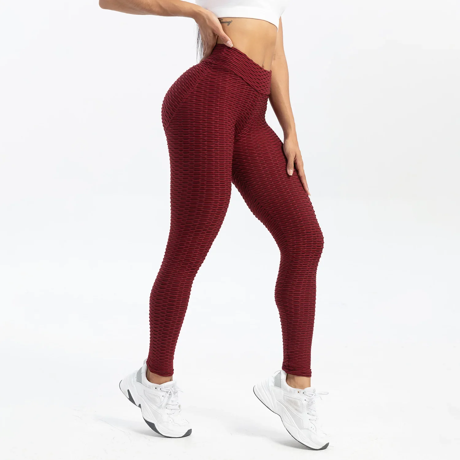 V Back Yoga Scrunch Sports Leggings Yoga Tights Pants Peach Hip Plus Size Hip Lift Gym Fitness Push Up Pants Seamless for Women