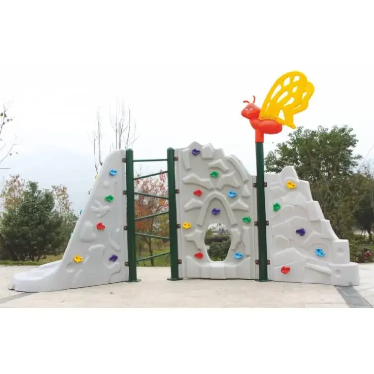 Hot sale wooden and PE board indoor rock climbing wall for kids indoor