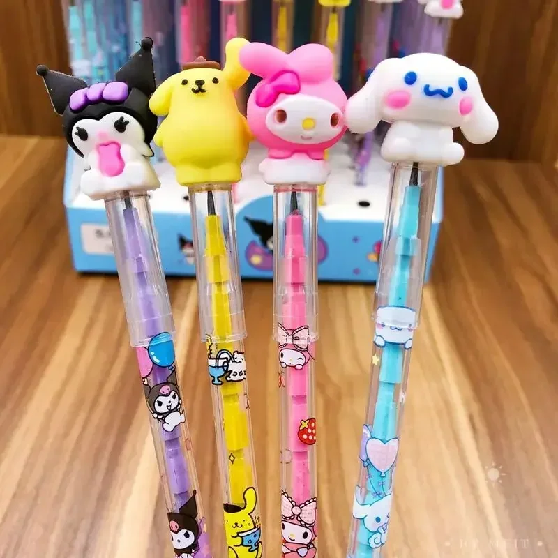 산리오 기계식 연필, 귀여운 헬로 키티 컷프리 불릿 연필, 블랙 학생 문구, 초등 학교 필기 도구, 48 개