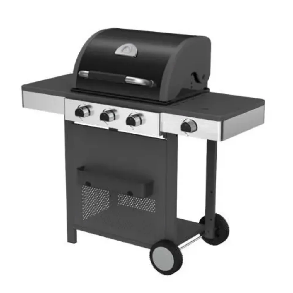 Outdoor 3 Burner Gas Grills Barbeque Grill with Side Burner Portable BBQ