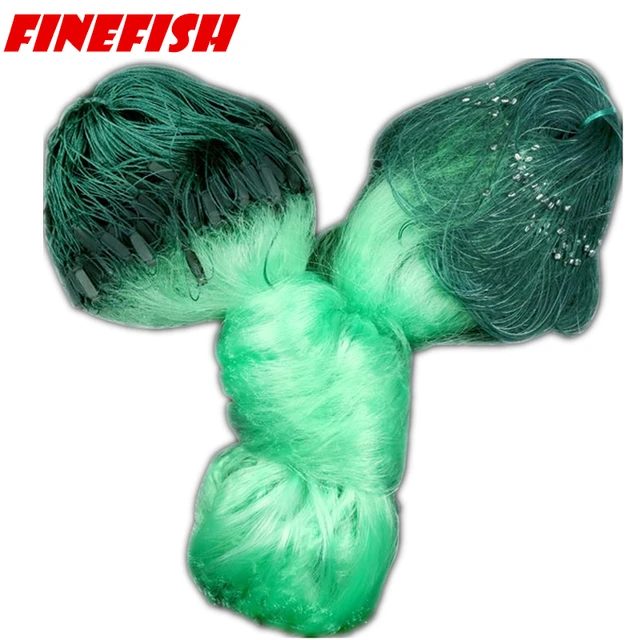 Finefish 50m 100m Fishing Net 3 Layers Monofilament Network With Float Outdoor Catch Fish Gillnet Trap Gear 2