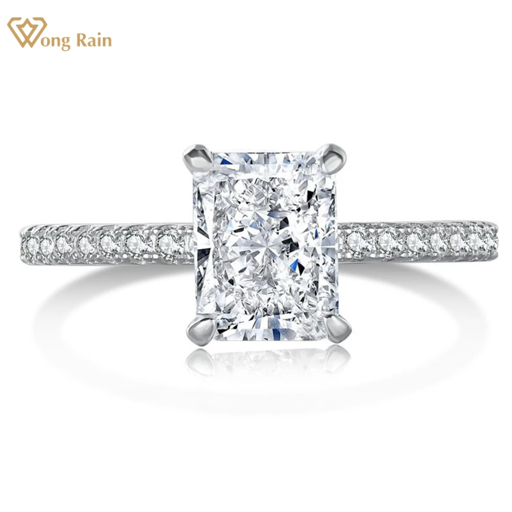 

Wong Rain 18K Gold Plated 925 Sterling Silver Crushed Ice Cut 6*8 MM High Carbon Diamond Gemstone Fine Jewelry Ring For Women