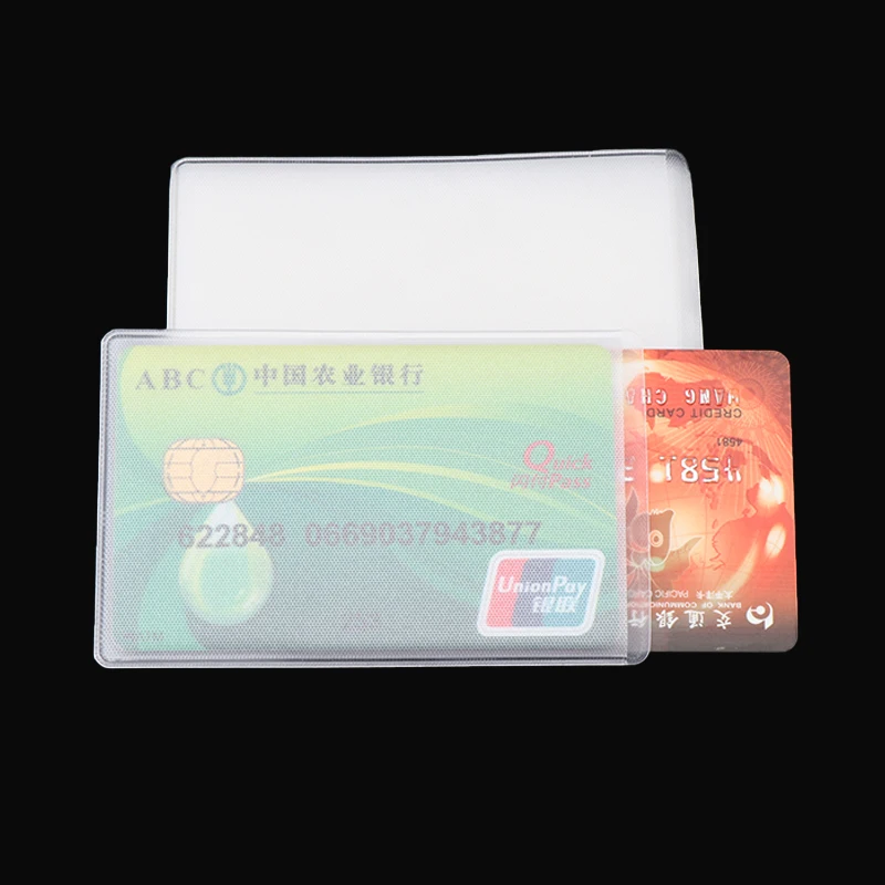 

20Pcs PVC Transparent Card Holder Bus Business Case Bank Credit ID Card Holder Cover Identification Card Container Holder