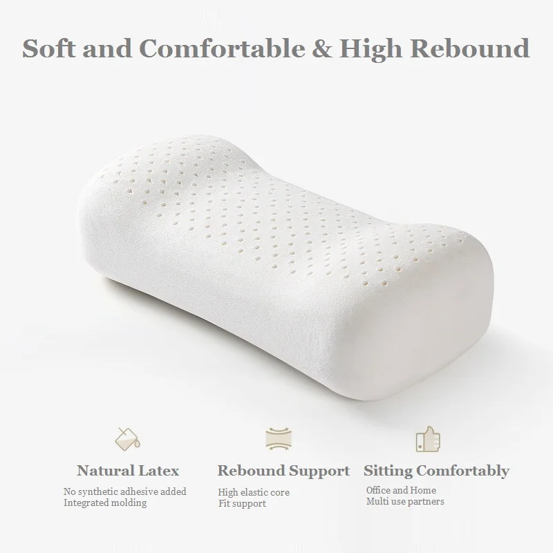 JFLEGAL Latex Pillow Office Siesta Portable Odorless Small Pillow 85% Natural Rubber Student Sleeping Cushion Pillow Almohada 2