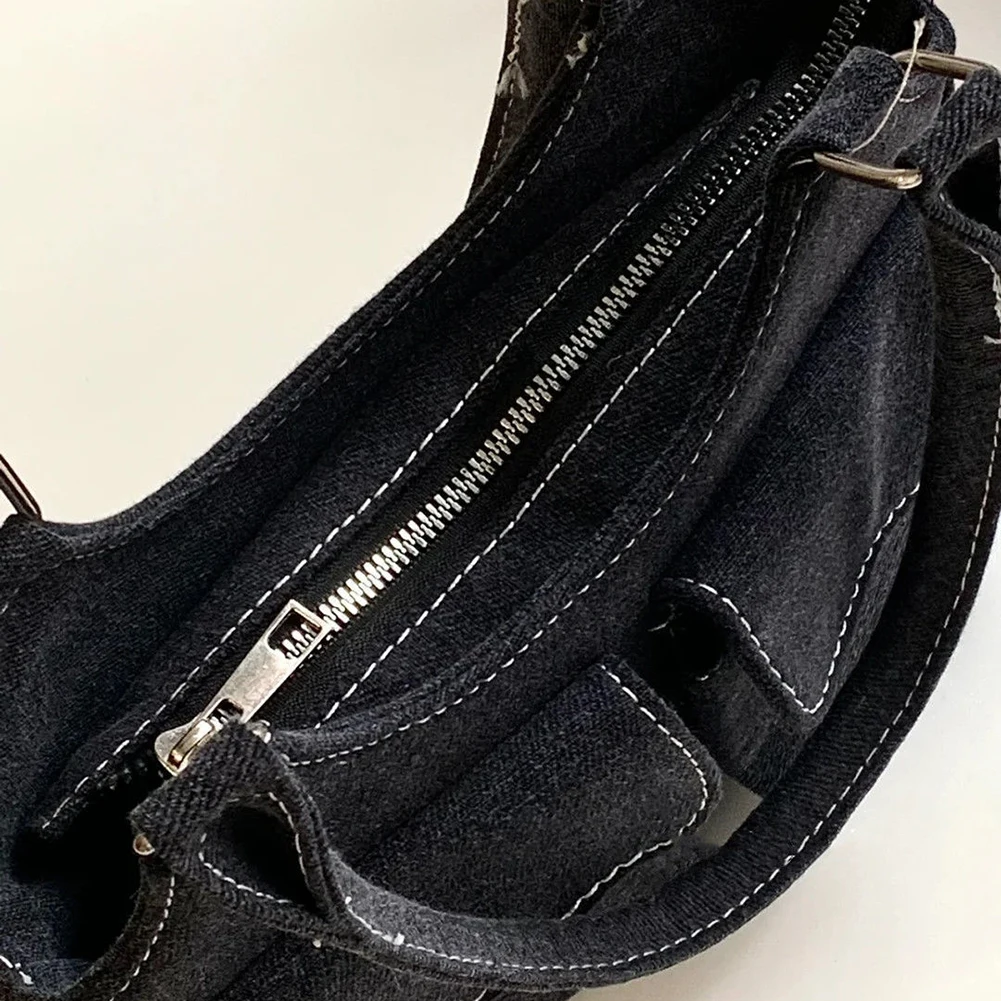 Women Tote Handbag Solid Color Shoulder Bag Canvas Top Handle Bag with Zipper Female Commute Daily Bag