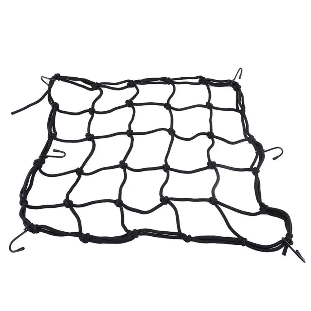 Universal Motorcycle 6 Hooks Luggage Net Bike Hold down Fuel Tank Luggage Mesh Web Bungee Black Helmet Bike Tank Car styling