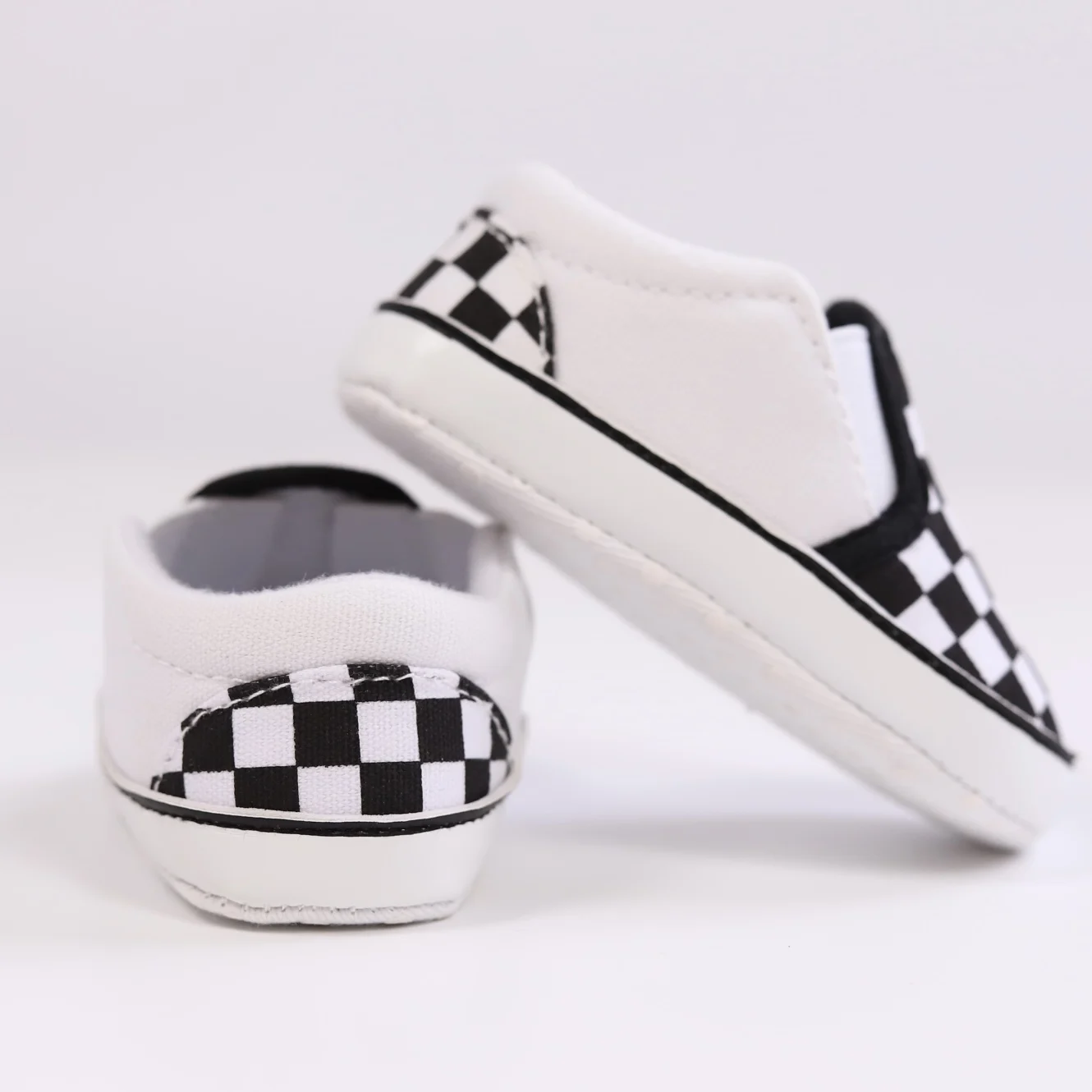 Gender Unisex Baby Toddler Shoes Stylish Plaid Shoes Baby's First Pair of Pre-Step Shoes Comfortable Slip Ons 2