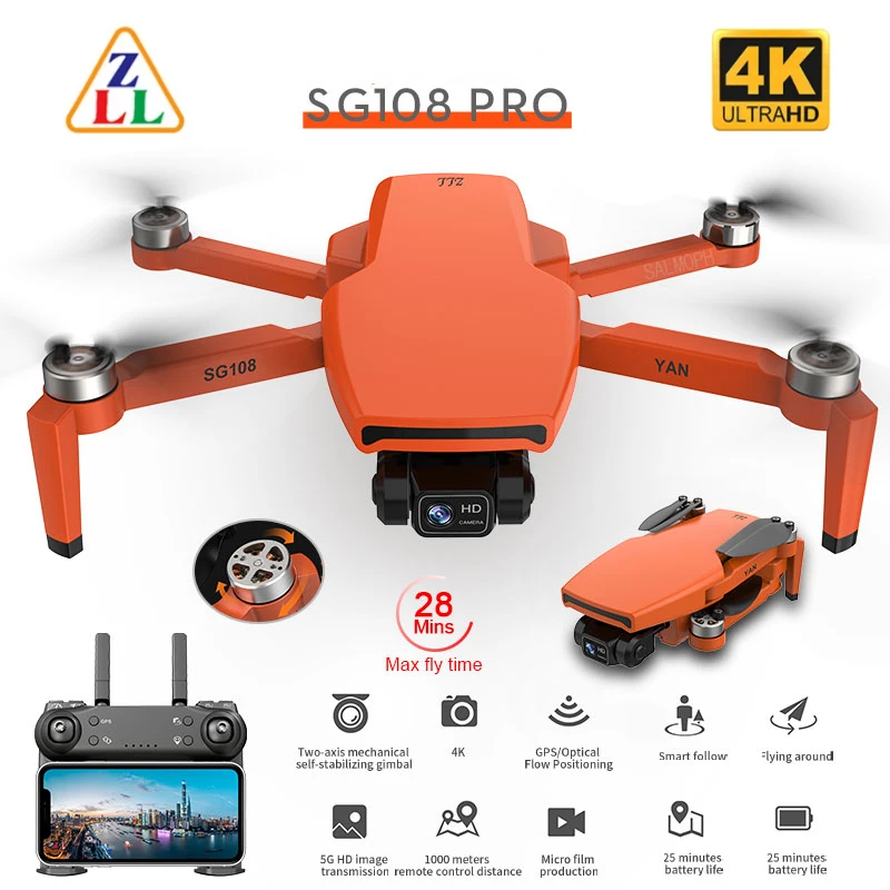 Квадрокоптер SG108 Pro с GPS и двойной камерой, 2 оси, Wi-Fi, VS L108