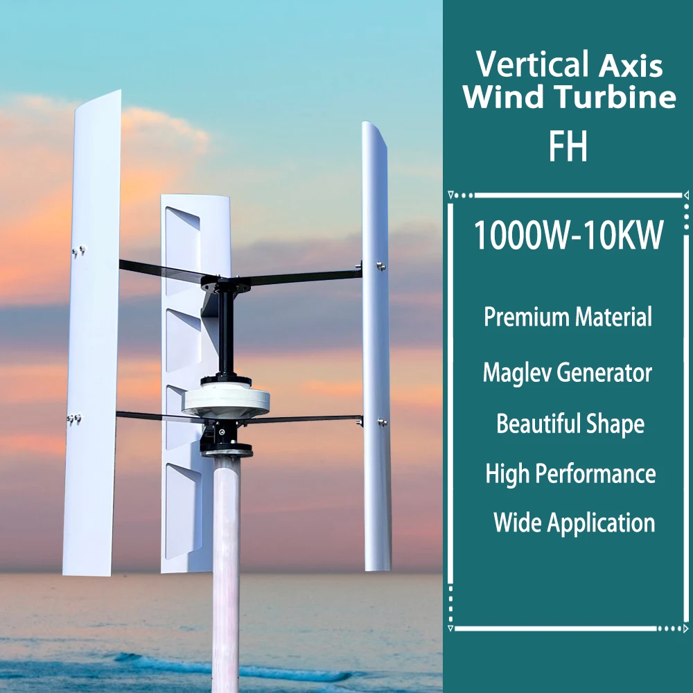 DPQYJPP Générateur D'éolienne Verticale à 3 Pales 5000 W, Générateur