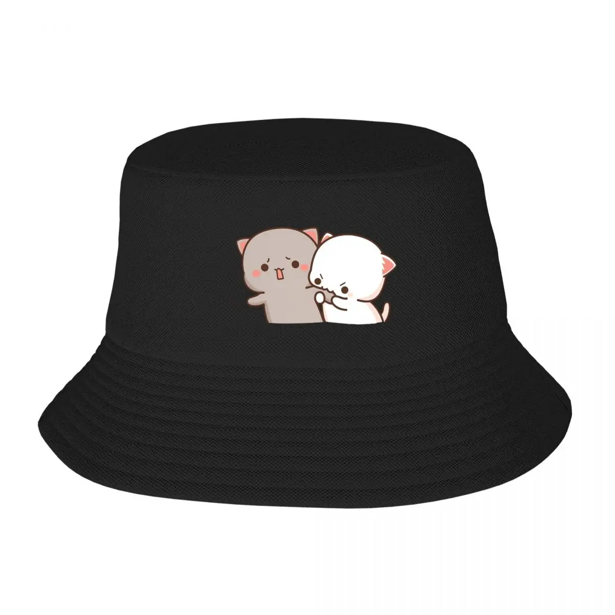 

Peach And Goma Mochi Cat Bite Adult Fisherman's Hat Bob Bucket Hats Men Women Caps fisherman Hat Girl Boy Hat