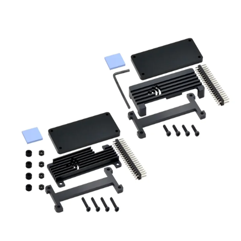 Custodia In Alluminio Raspberry Pi Zero 2 W + Cacciavite Intestazione Pin Raffreddamento Passivo Enclouse Per Raspberry Pi Zero / Pi Zero 2 W