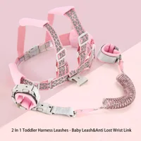 2 In 1 Toddler Harness Leashes,Reflective  Harnesses with Anti Lost Wrist Link for 1-8 Years Children Walking Safety Harness. 1