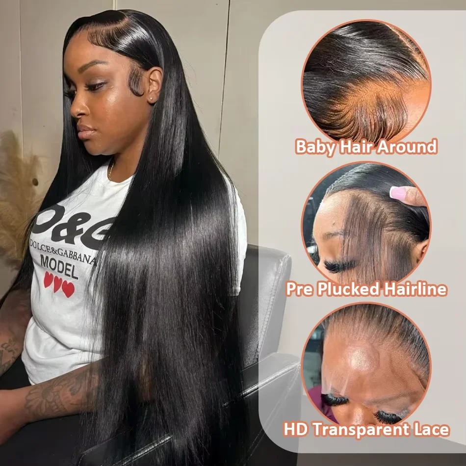 30inch Max-lace Wig 220% Density 13x6 HD Transparent Lace Full Frontal Wig Human Hair Brazilian Lace Frontal Human Hair Wigs