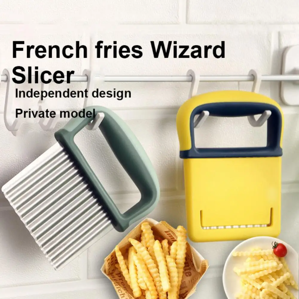 Stainless Steel Potato Chip Slicer Dough Vegetable Fruit Crinkle Wavy Slicer Knife Potato Cutter Chopper French Fry Maker Tools