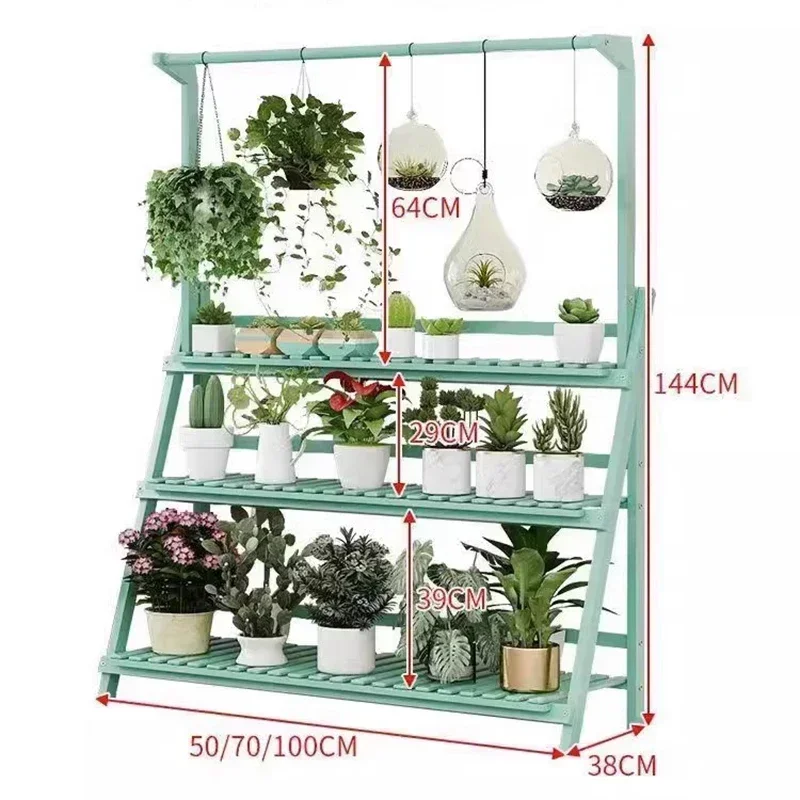 Originality Living Room Plant Shelves Balcony Wood Flower Shelf Chlorophytum Plant Shelves Outdoor Garden Furniture Support FYPS