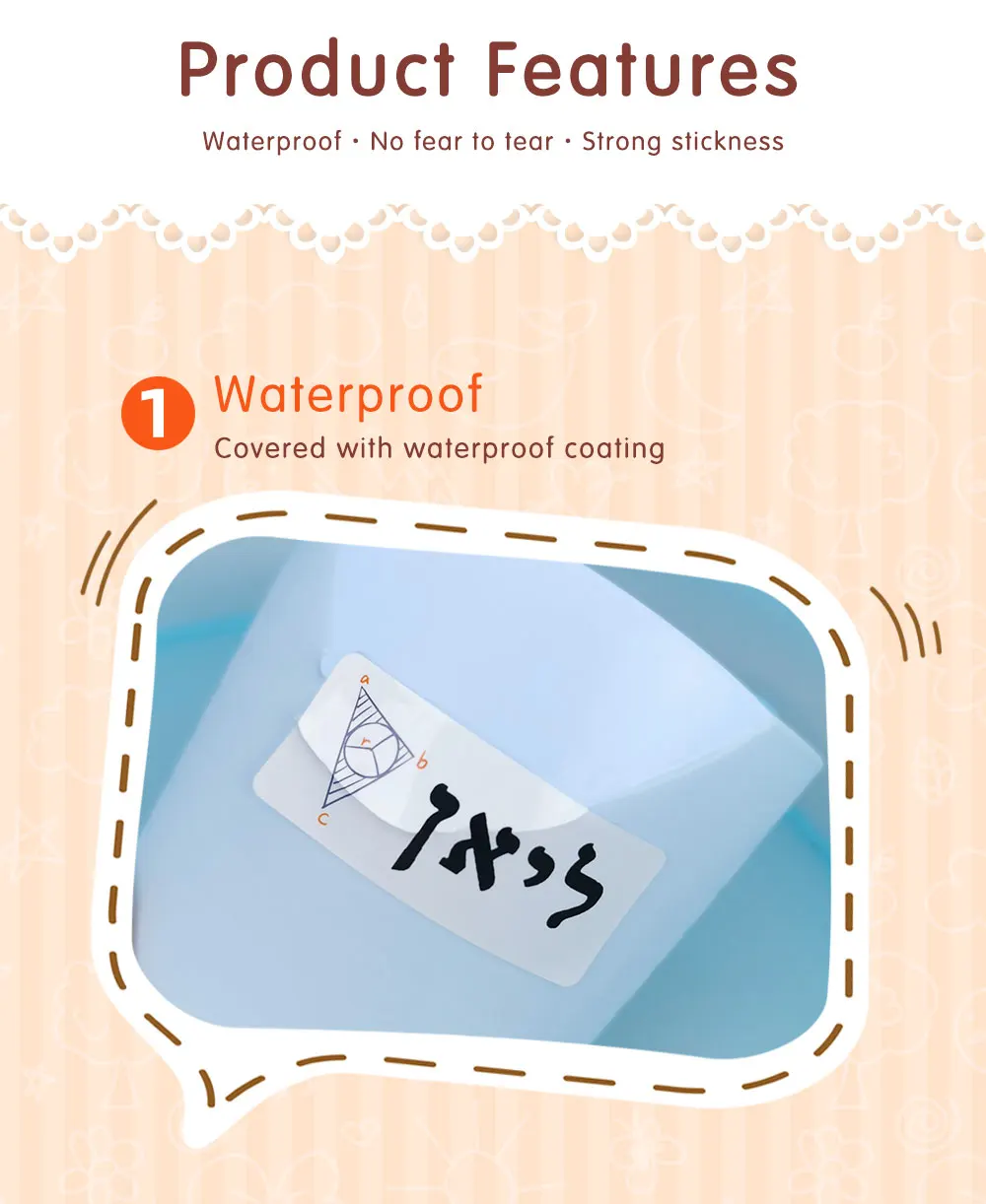 Description Picture 5 of itemCustomize Spain Name Stickers Waterproof Cute Cartoon Pattern Labels Personalized Children Boy Girl School Stationery Sticker