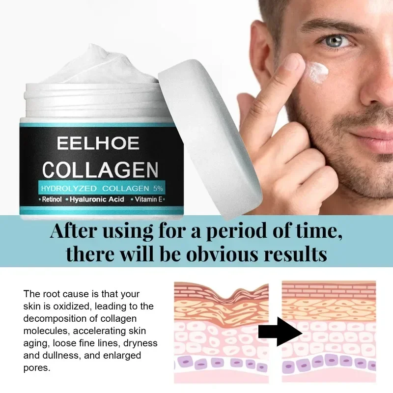 

Sdotter New Men's collagen anti-aging cream skin firming Fade fine lines wrinkle removal hydrating whitening brighten moisturizi