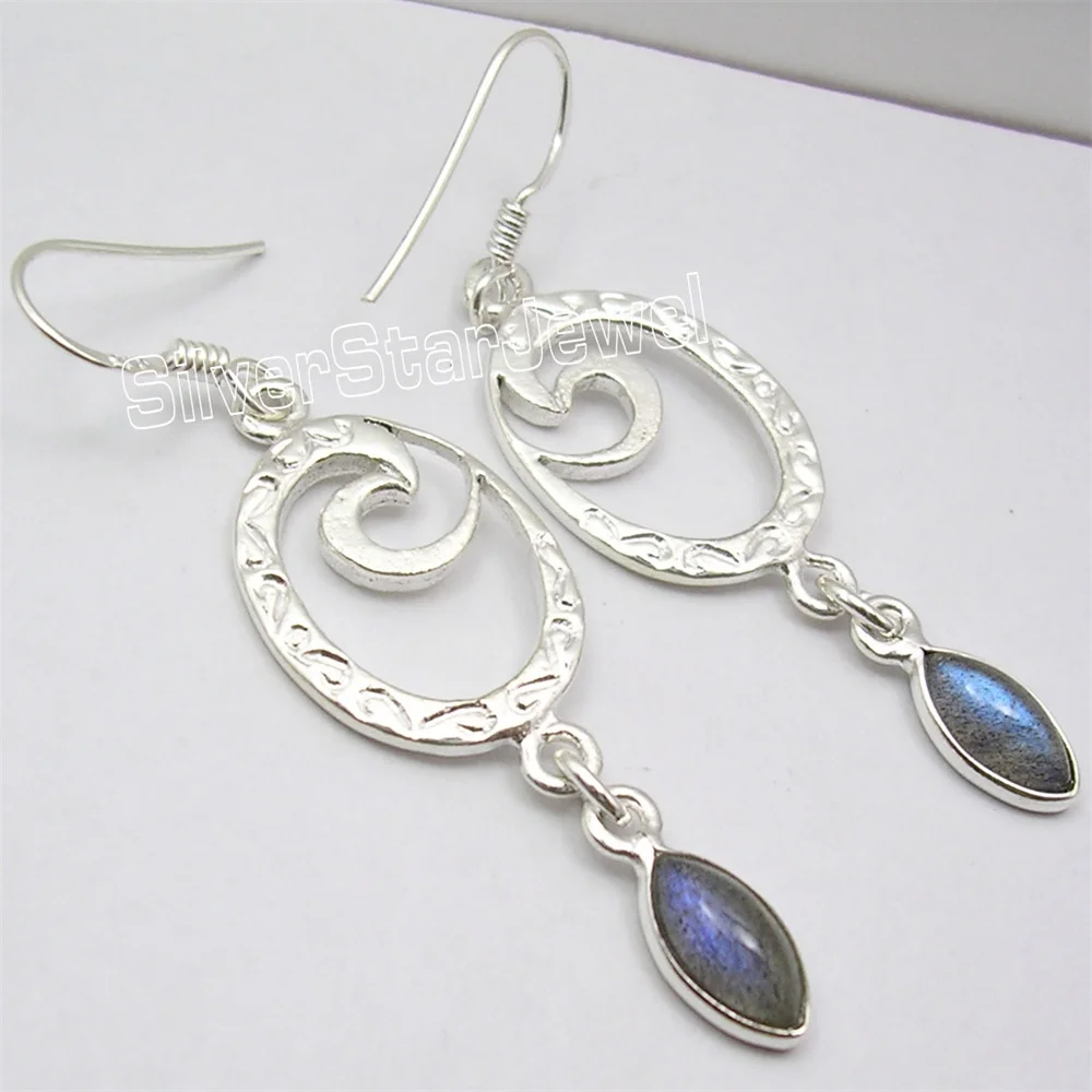 Many Color Semi-precious Stone   Dangling Earrings 2.1