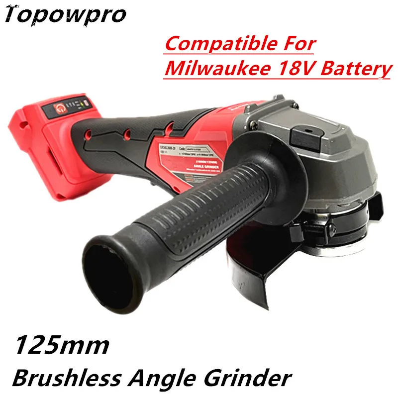 125mm Brushless Angle Grinder Cutting Polishing Grinding Machine Variable Speed Power Tools Compatible For Milwaukee 18V Battery electric grinding machine