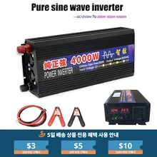 Pure Sine Wave Inverter 2000W 3000W 4000W Power DC 12V 24V To AC 220V Voltage 50/60HZ Converter Solar Car Inverters With LED Dis