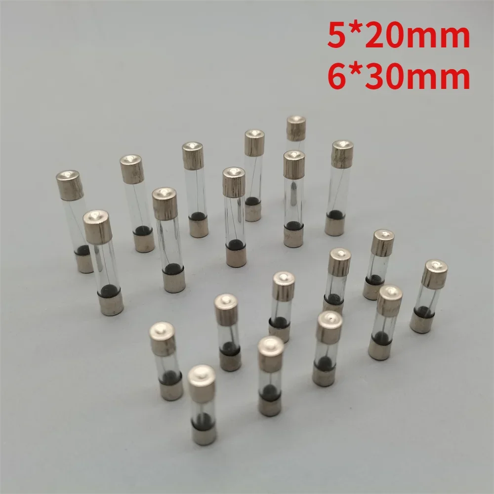 

10pcs/lot One Sell 5*20mm 6*30mm Fast Blow Glass Tube Fuses 5x20 6x30 mm 250V 0.5 1 2 3 4 5 6 8 10 15 20 25 30 A AMP Fuse